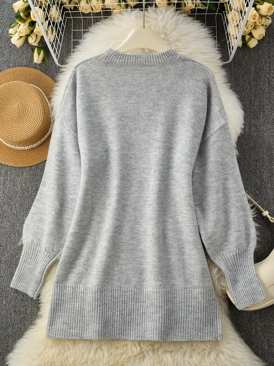 Oversized merinowollen dames trui