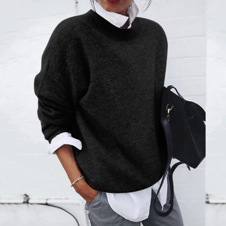 Oversized cashmere dames trui met lange mouwen
