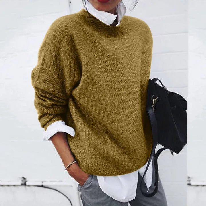 Oversized cashmere dames trui met lange mouwen
