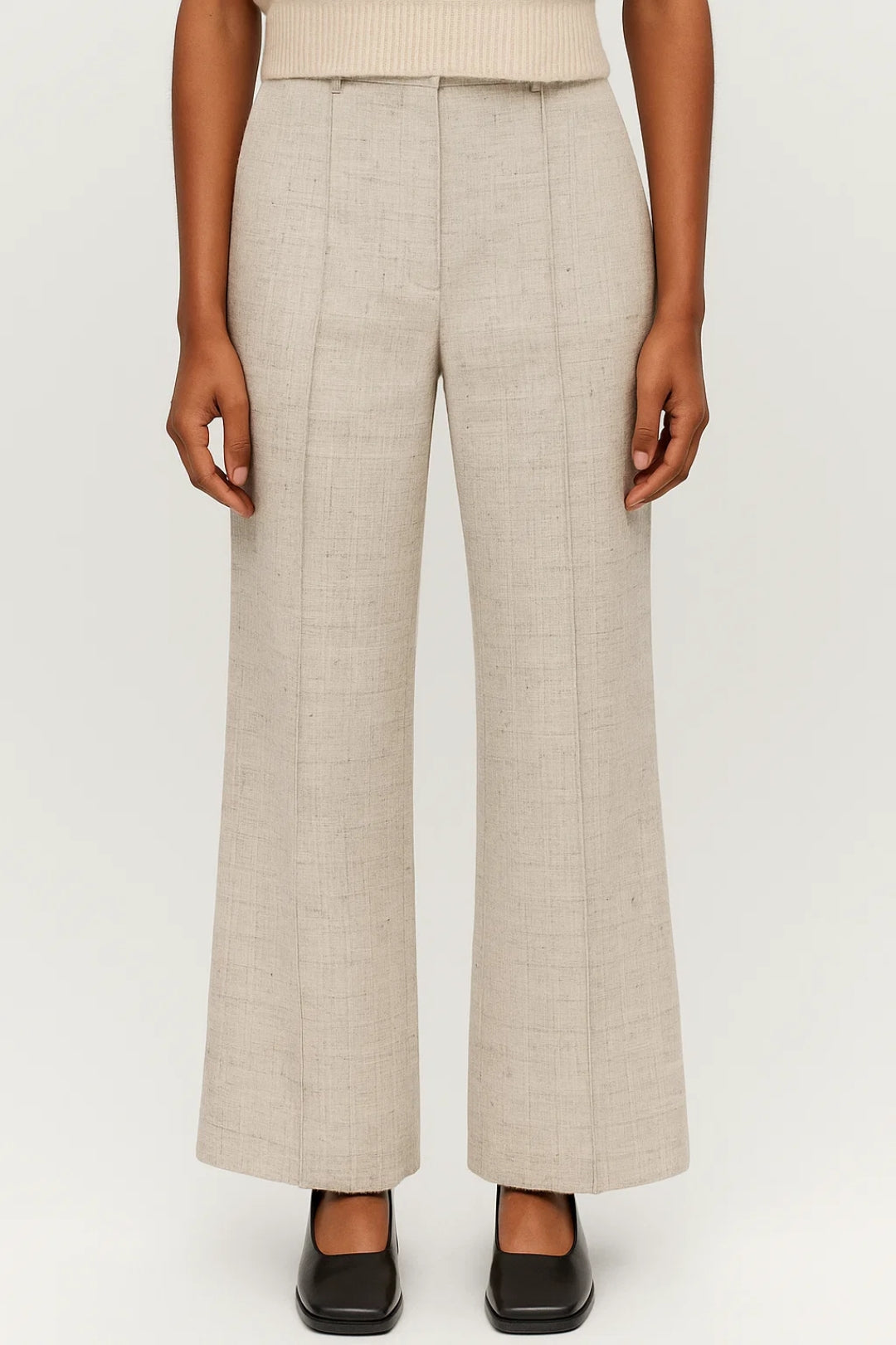 Pantalon Dames - Wijde Pijp High Waist met Persvouw | Casual