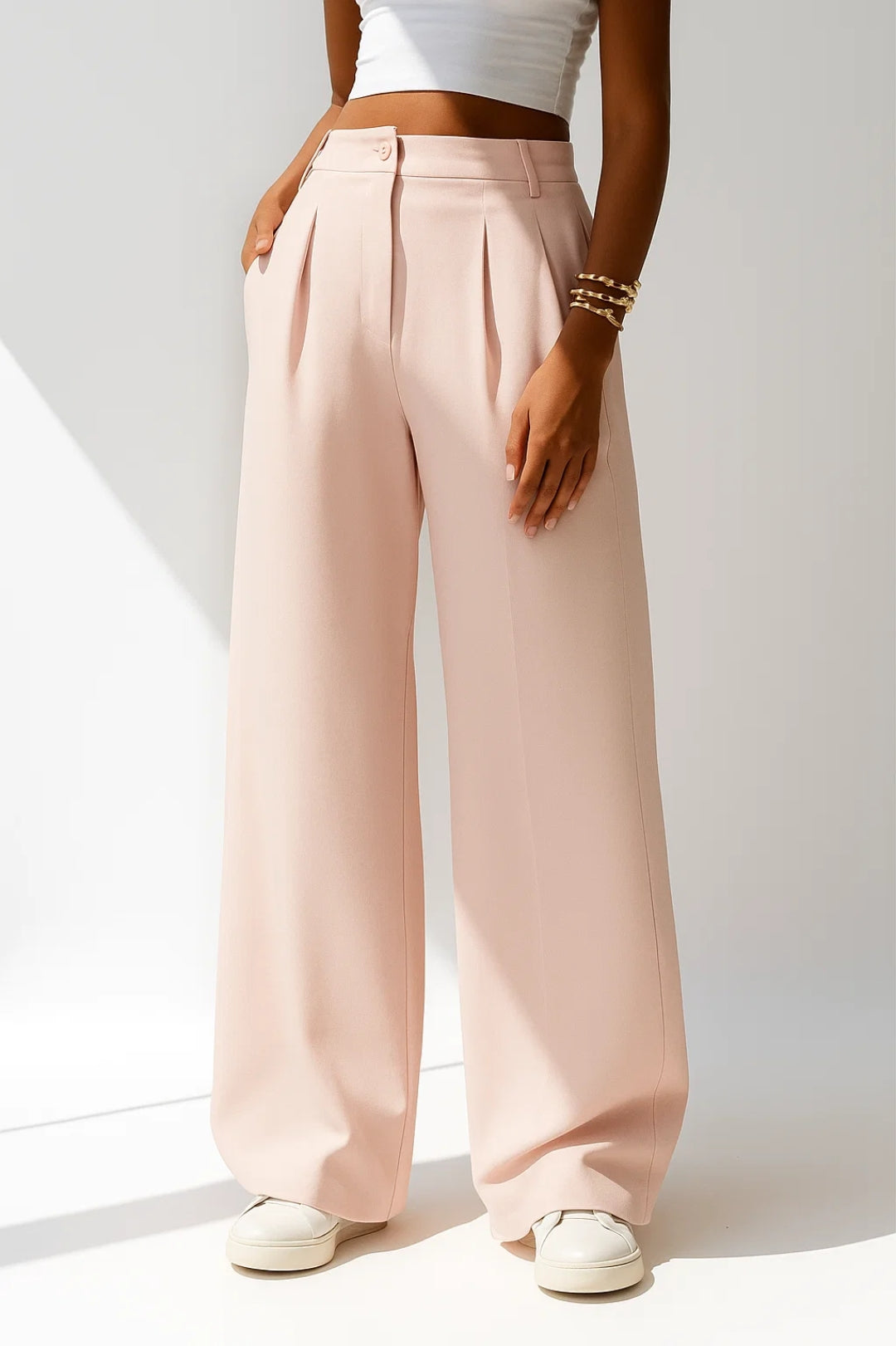 Pantalon Dames - Wijde Pijpen met Hoge Taille | Elegant