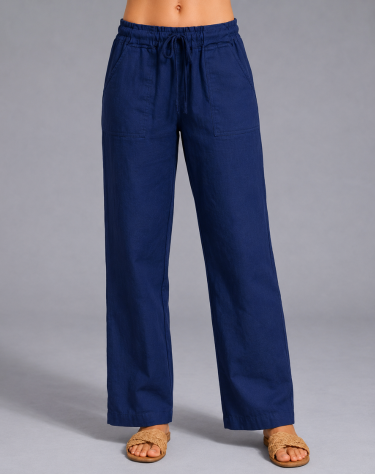 Comfortabele Wijde Broek Met Elastische Taille En Trekkoord Voor Dames