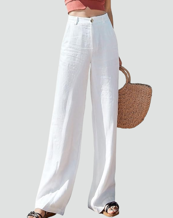 Luchtige Broek Met Wijde Pijpen En Hoge Taille Voor Dames