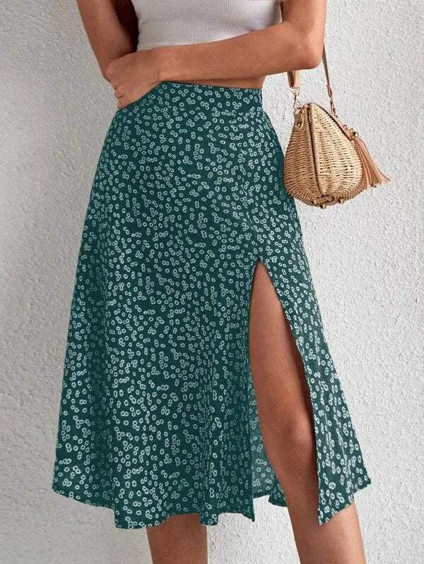 Dames Rok met Midi Lengte en Elegante Snit