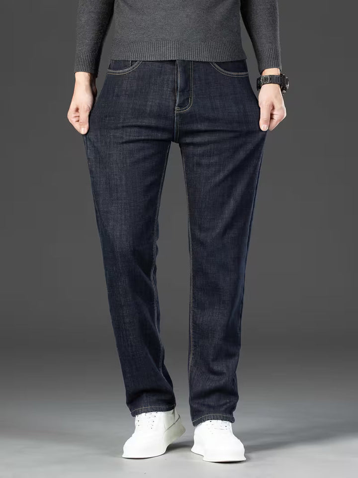 Rechte pijp herenbroek met fleece binnenvoering