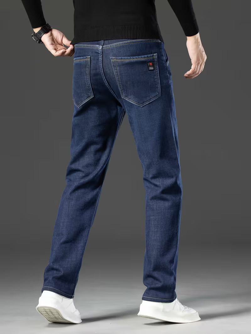 Rechte pijp herenbroek met fleece binnenvoering