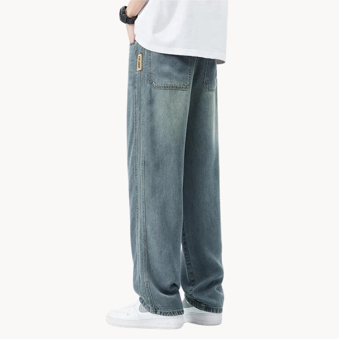 Relaxed fit  heren jeans met lichte wassing