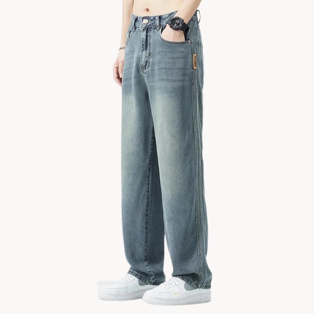Relaxed fit  heren jeans met lichte wassing