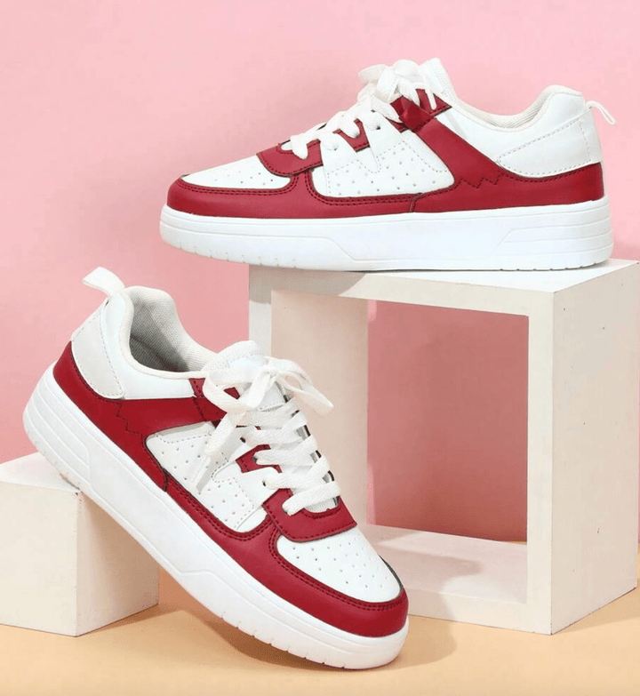 Roos - Trendy Orthopedische Sneakers Dames met Kleurvlakken en Geperforeerde Neus