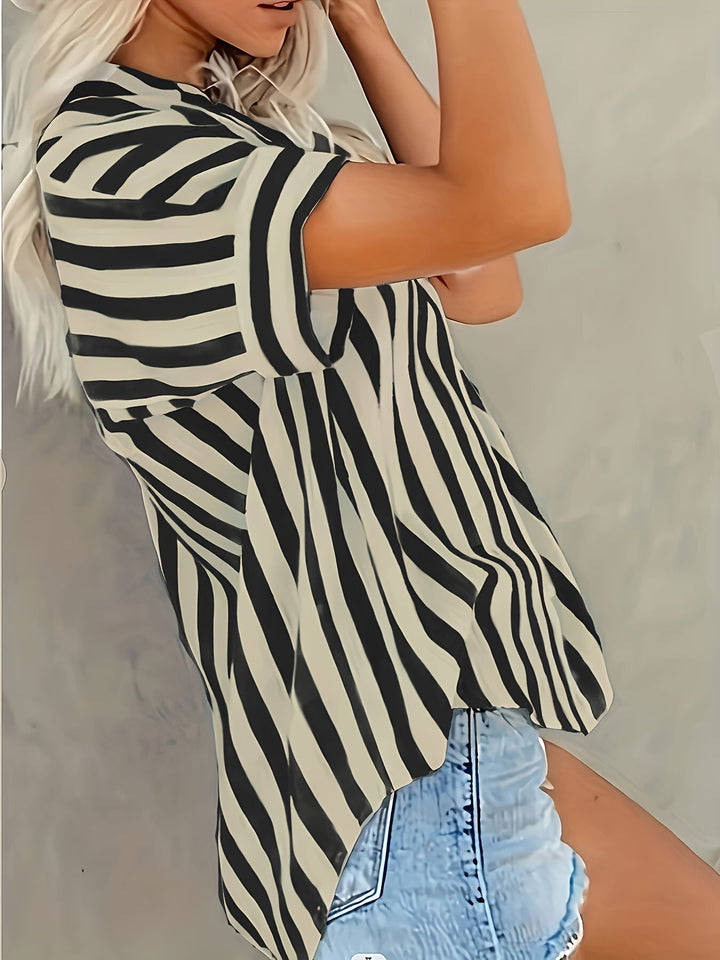 Bojana - Gestreepte blouse met korte mouwen