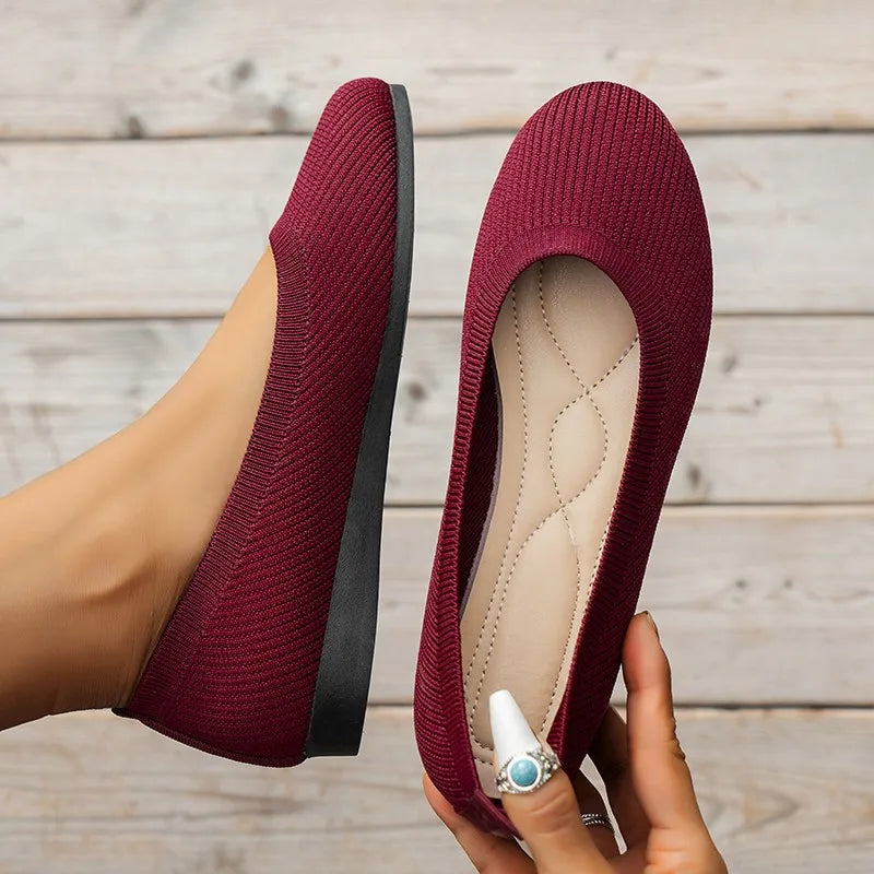 Zachte Ballerina Schoenen Met Platte Zool Voor Dames
