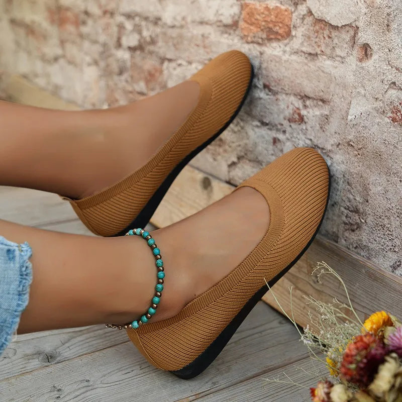 Zachte Ballerina Schoenen Met Platte Zool Voor Dames