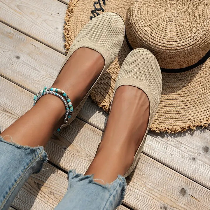 Zachte Ballerina Schoenen Met Platte Zool Voor Dames