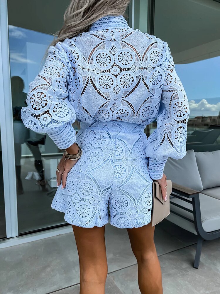 Aylin - Boho Dames Playsuit Met Kanten Details