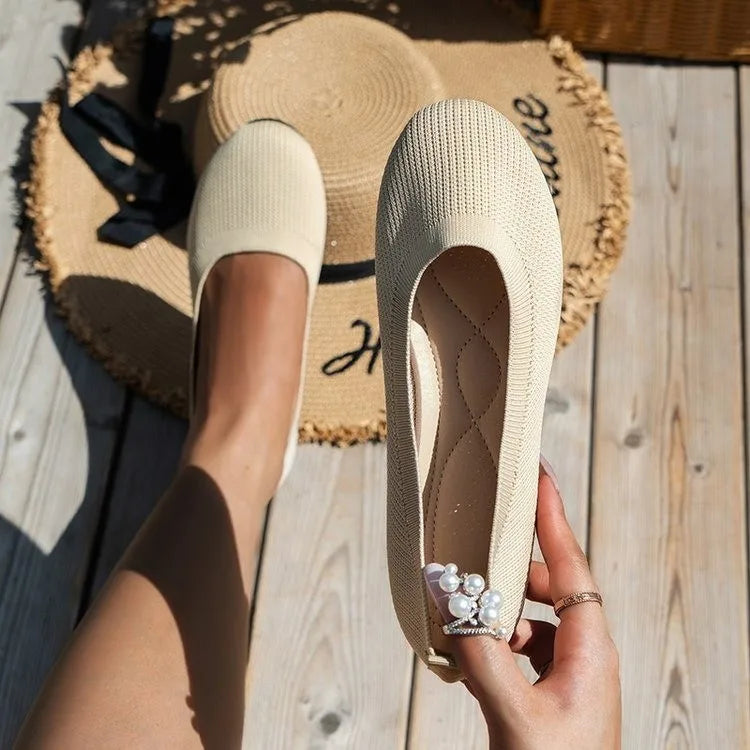 Zachte Ballerina Schoenen Met Platte Zool Voor Dames