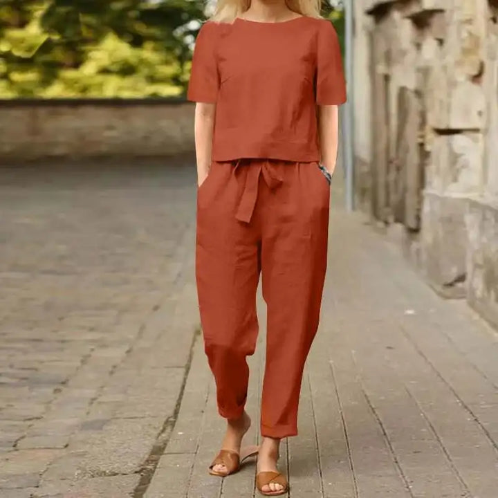 Comfortabele Dames Co-ord Set  Tweedelige Set met Top en Broek