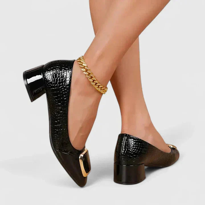 Sanne - Orthopedische Pumps Dames met Ergonomische Zool en Gouden Gespdetail