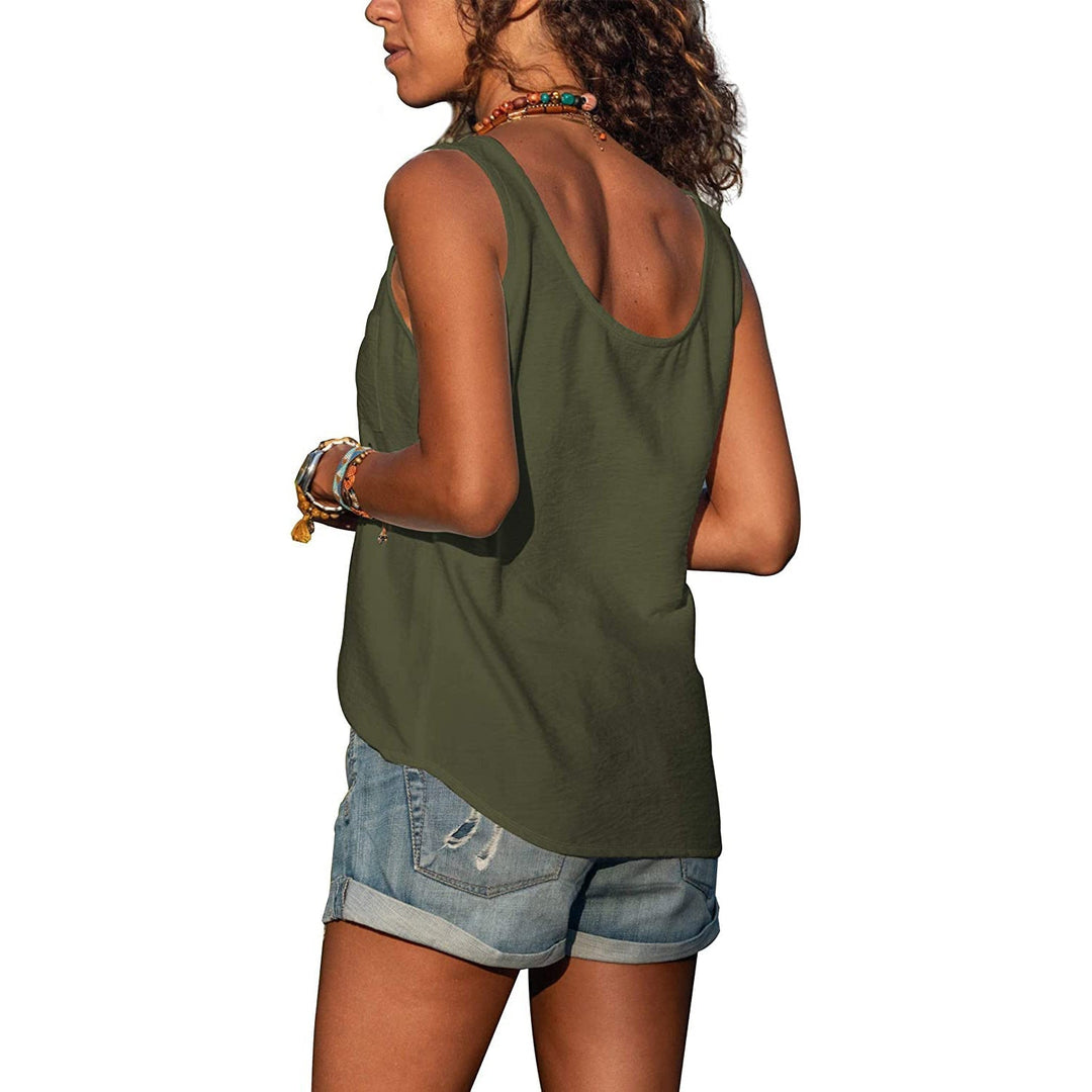 Tank Top Met Knopen En Ronde Hals