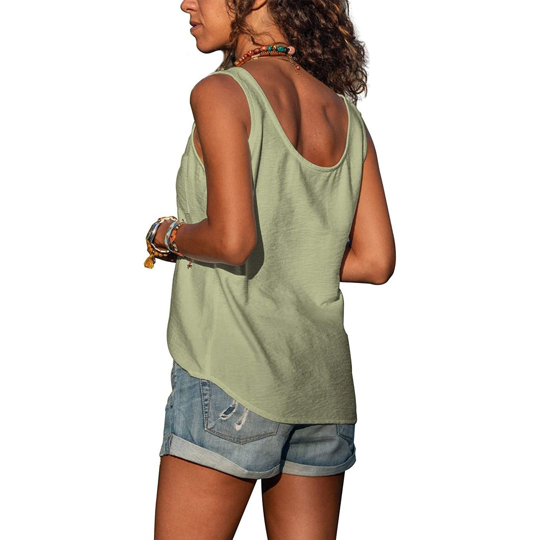 Tank Top Met Knopen En Ronde Hals