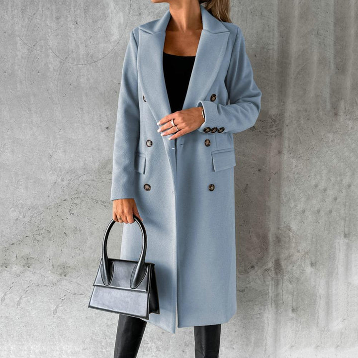Elegante Lange Wollen Manteljas voor Dames