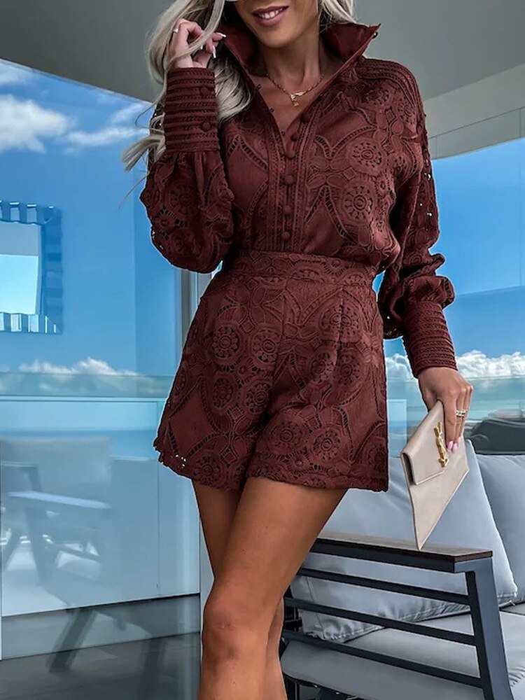 Aylin - Boho Dames Playsuit Met Kanten Details