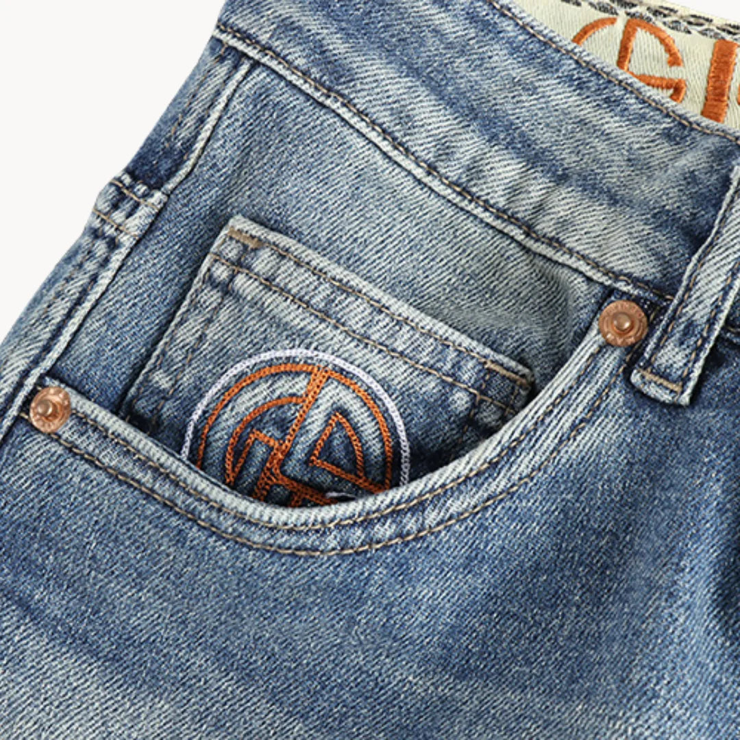 Hugo | Slim fit jeans met lichtblauwe gewassen denim