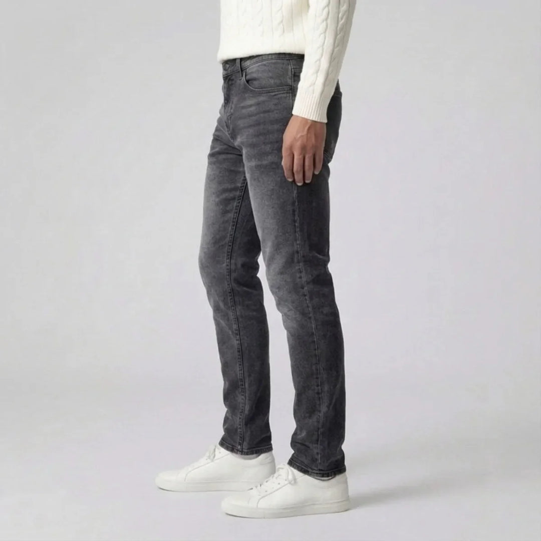 Slim fit jeans met lichte wassing en vijf-pocket stijl