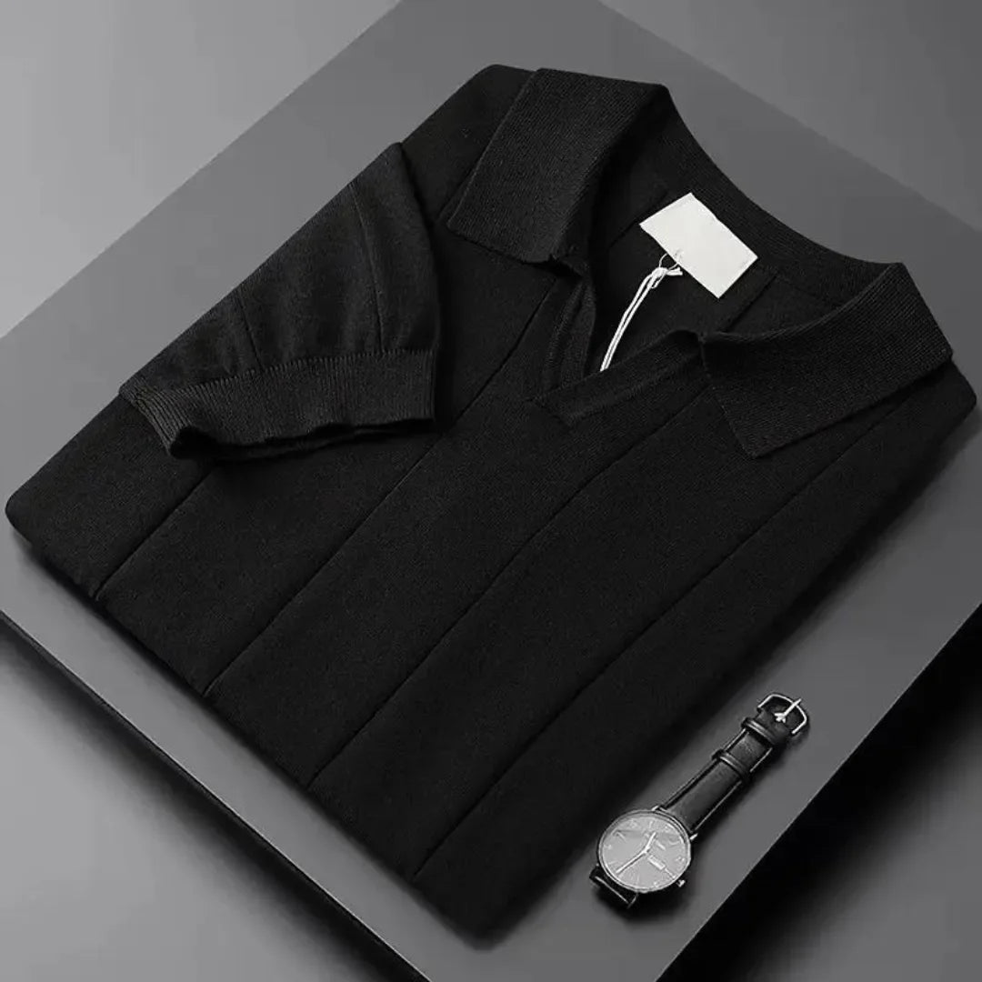 Hugo | Slim fit polo met korte mouwen en verticale ribbels