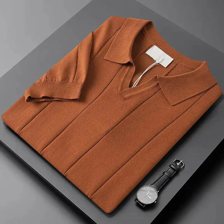 Hugo | Slim fit polo met korte mouwen en verticale ribbels