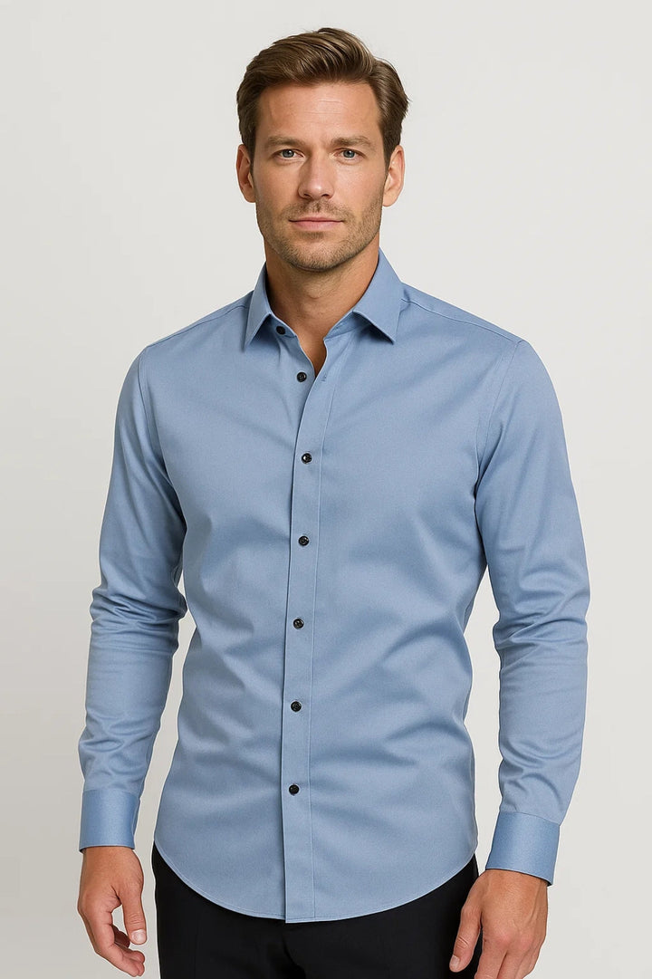 Overhemd Heren - Slim Fit met Klassieke Kraag | Zakelijk Casual