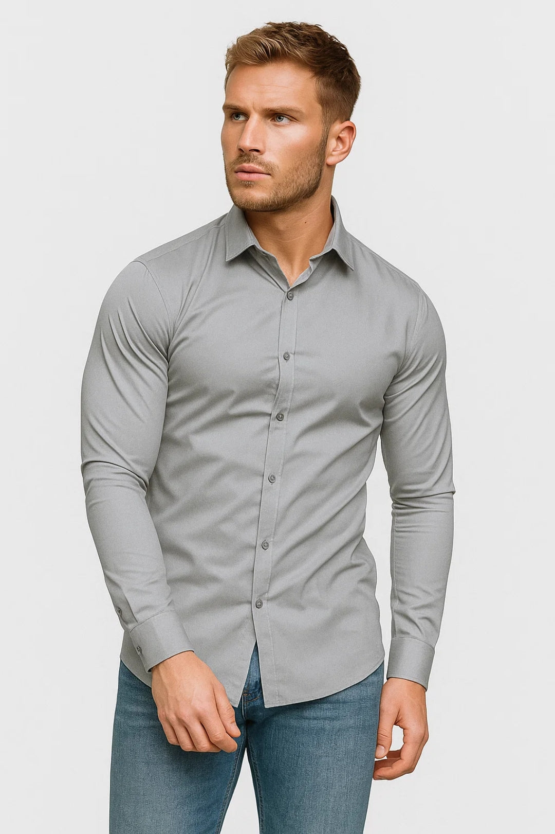 Overhemd Heren - Slim Fit met Lange Mouwen | Strak Gesneden