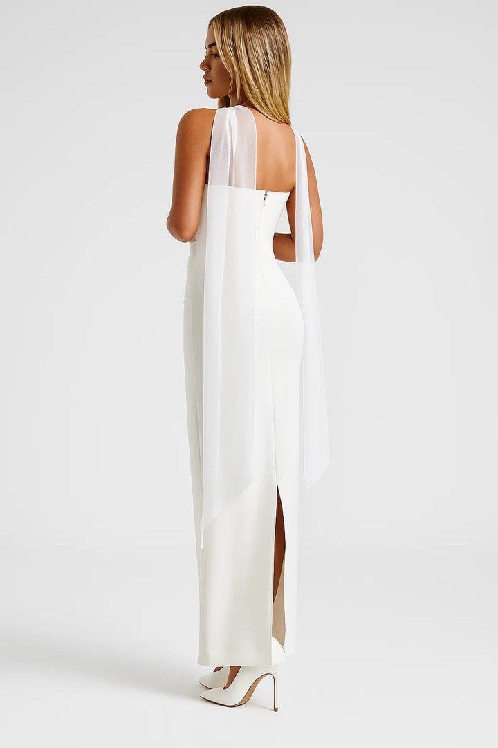 Maxi Jurk Dames - Strapless met Sjaal Detail | Elegant