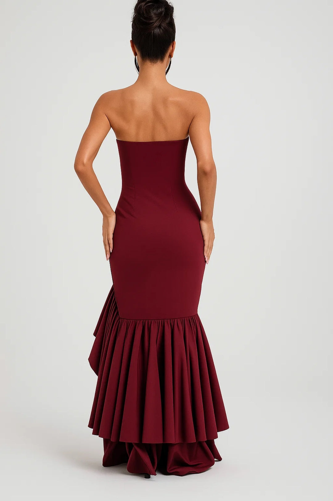 Maxi Jurk Dames - Strapless met Ruches | Elegant