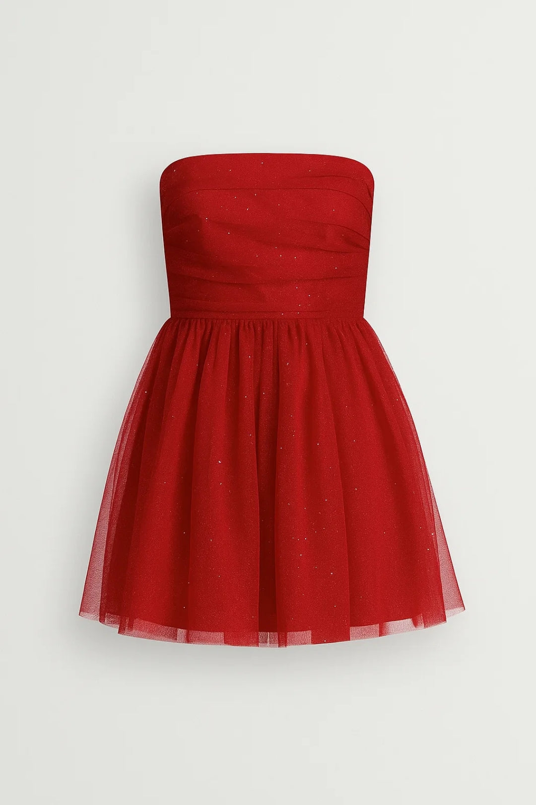 Mini Jurk Dames - Strapless met Volumineuze Tule Rok | Feestelijk
