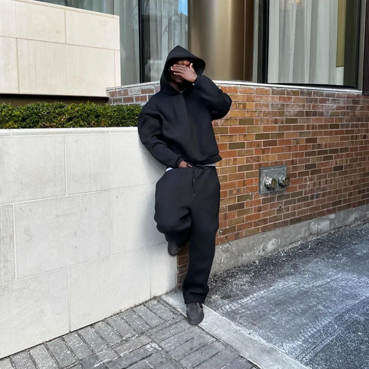 Tracksuit met hoodie en broek in losse pasvorm