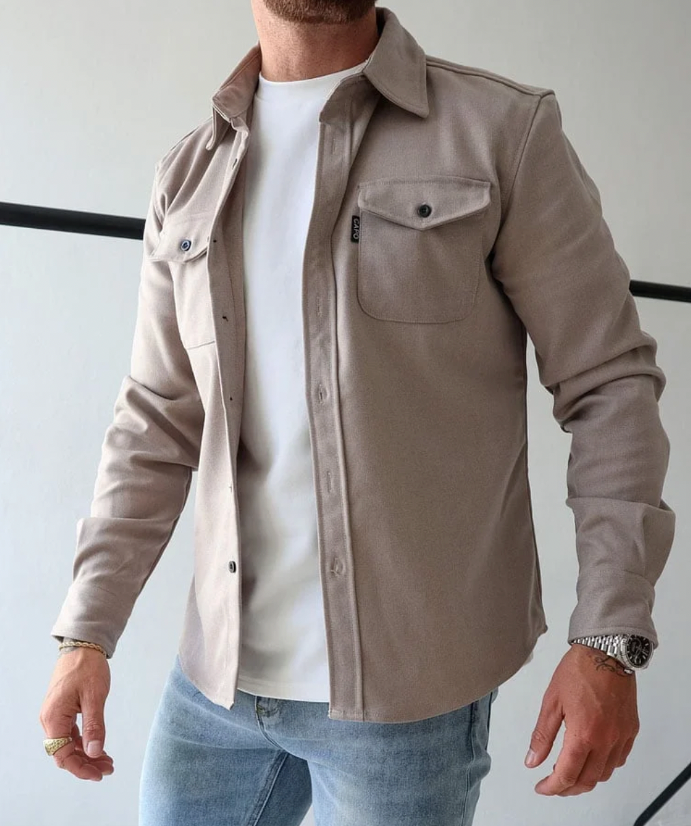 Stijlvolle Heren Overshirt met Praktische Borstzakken