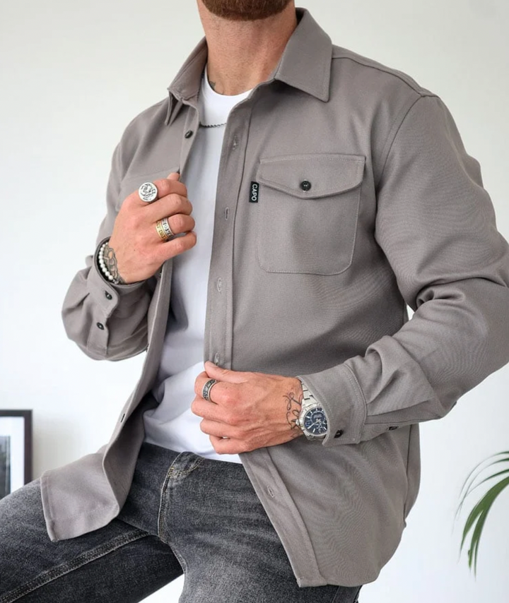 Stijlvolle Heren Overshirt met Praktische Borstzakken
