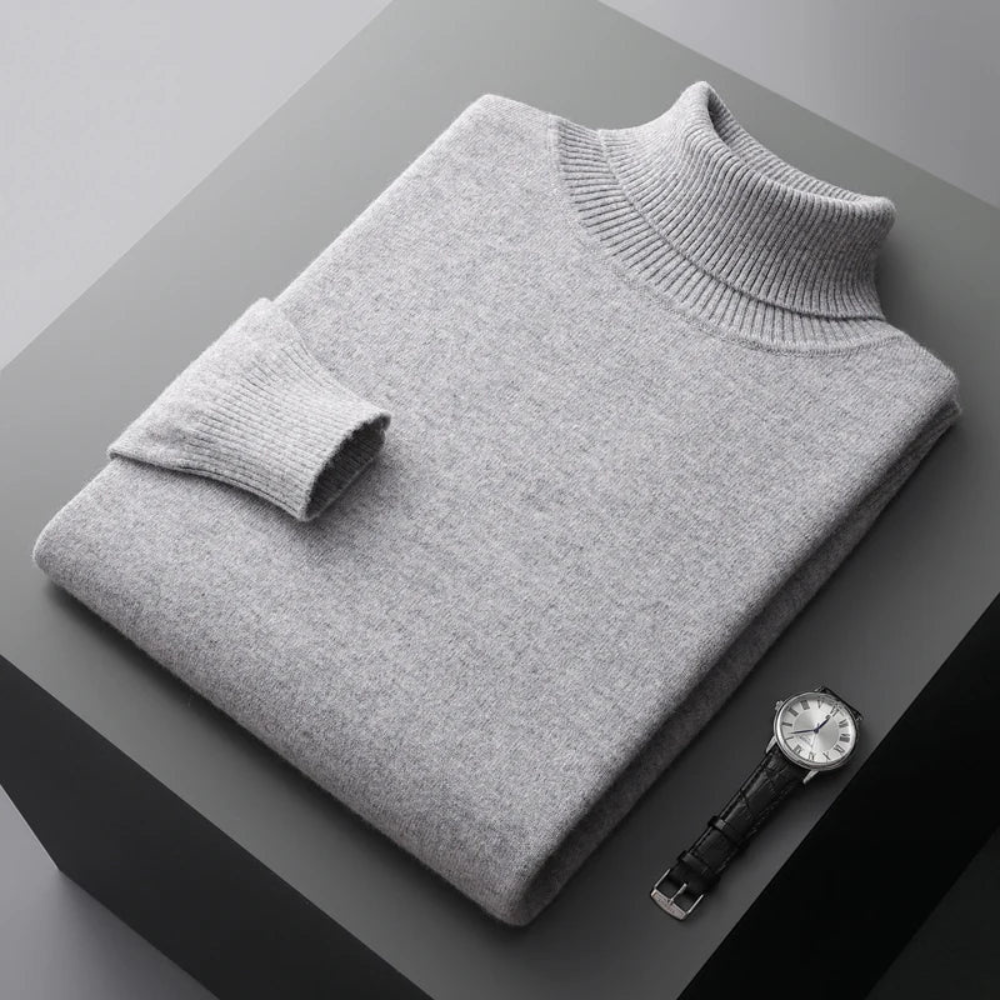 Trui met hoge turtleneck kraag en lange mouwen