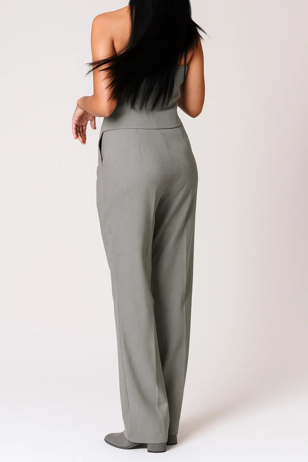 Set Dames - Getailleerd Gilet met Pantalon en Revers Kraag | Chique