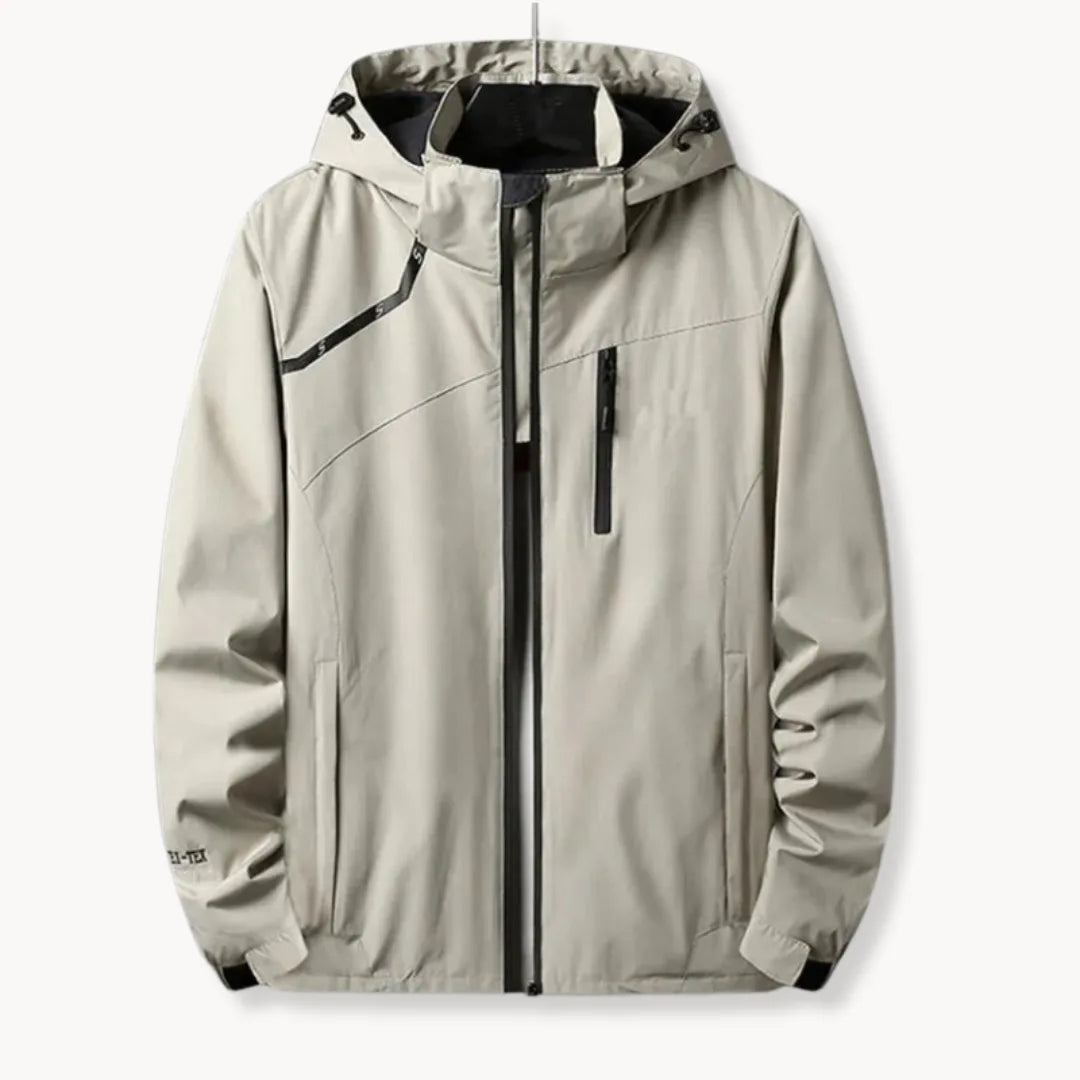 Hugo | Windbreaker jas met capuchon en borstzak met rits