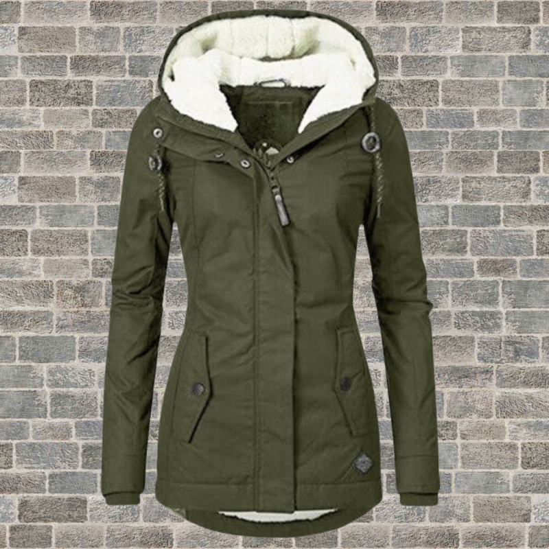 Winterjas met capuchon en fleece voering