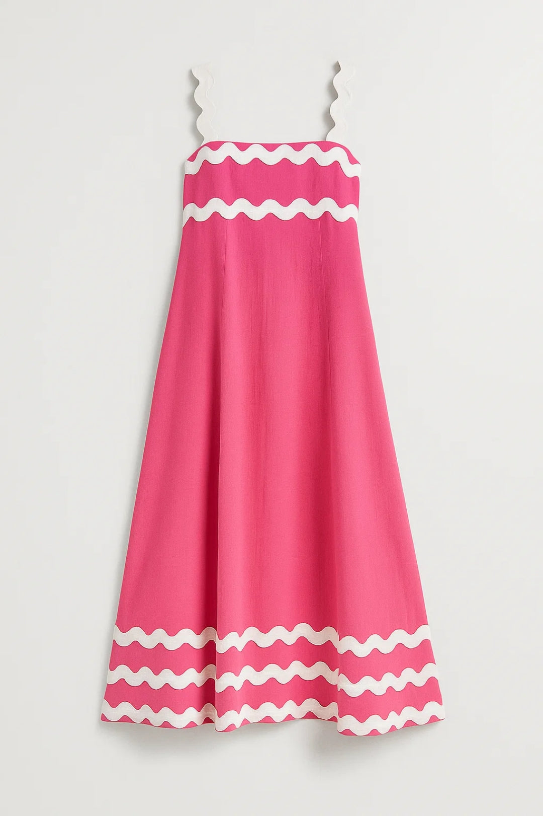 Maxi Jurk Dames - Bandjes met Golvende Bies | Zomer