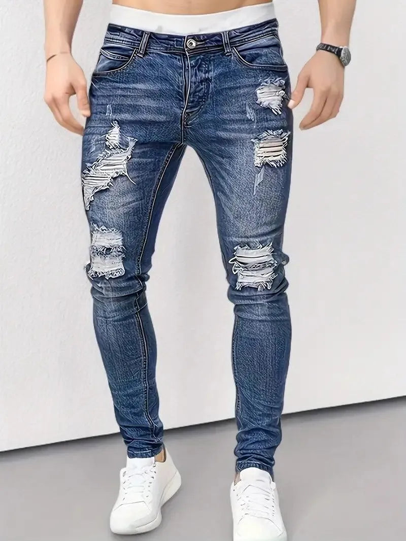 Casual Jeans Heren - Gescheurd - Hoogwaardig Denim - Ideaal voor Dagelijks Gebruik