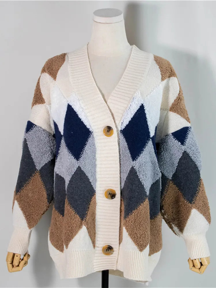 Aleda | Geruit knoopvest