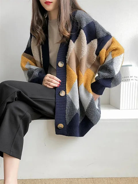 Aleda | Geruit knoopvest