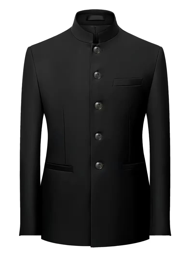 Blazer slim fit met mandarin collar