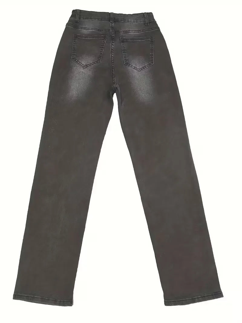 Straight jeans met hoge taille
