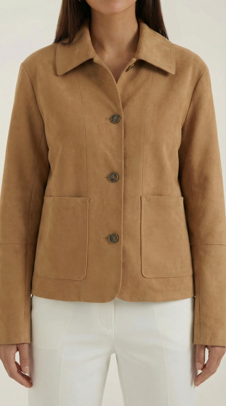 Korte Jacke Met Knopsluiting Voor Casual Dagen