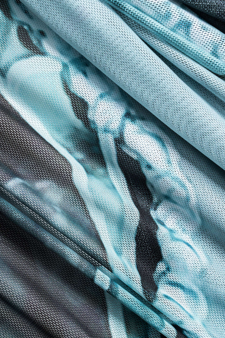 Badpak Set Dames Met Pareo Abstracte Print Strikbanden
