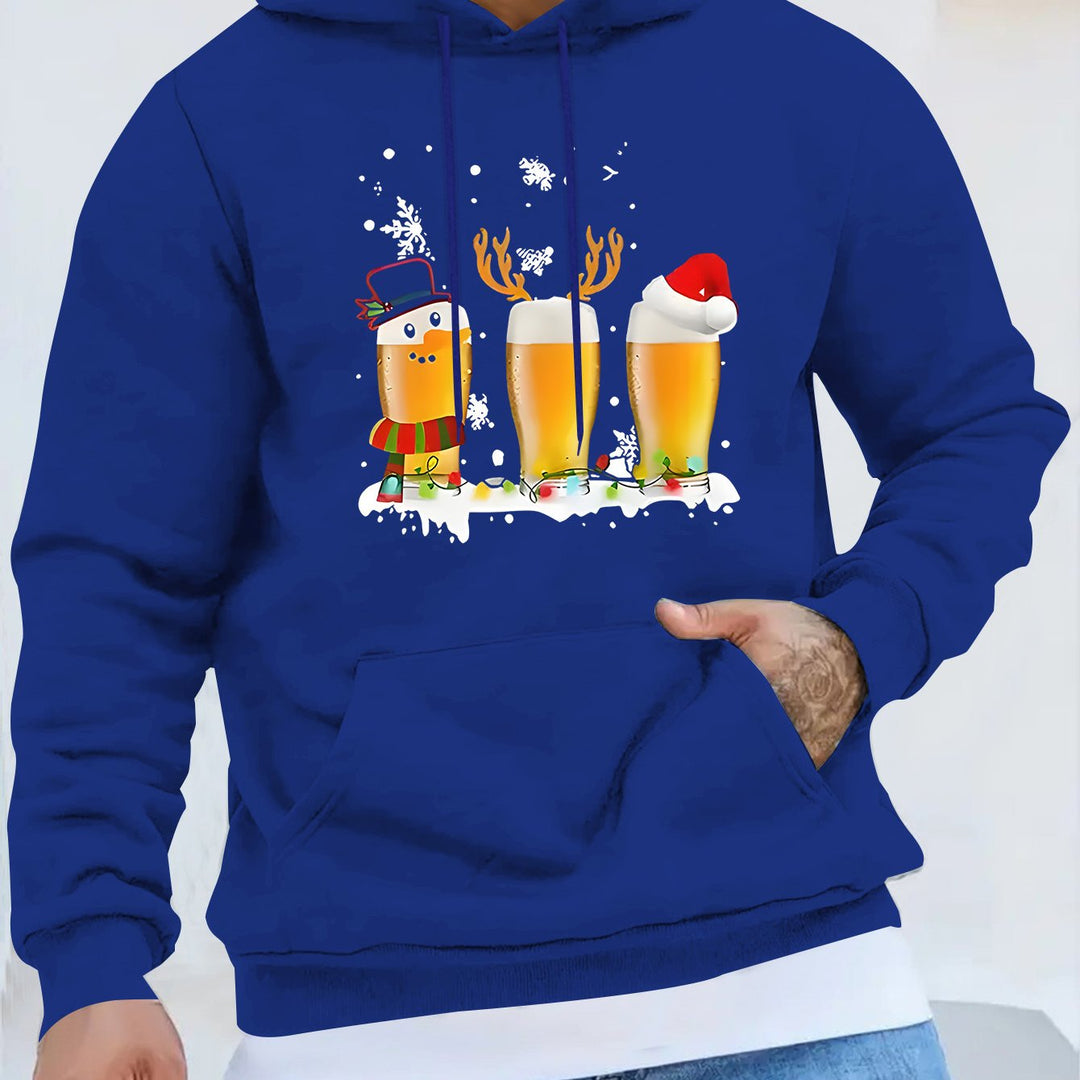 Beer | Casual & sportieve herensweater met kerstbiermok print
